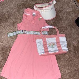Vintage Gymboree 2006 Mixed Doubles Tennis dress 6, Visor 5-7 and Bag